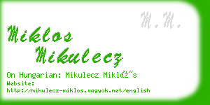 miklos mikulecz business card